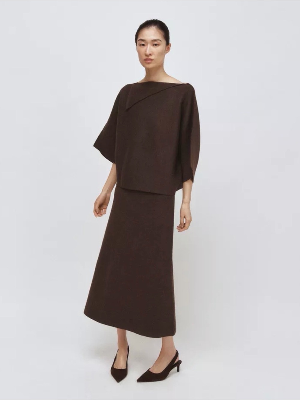 Zara Brown Maxi Knit Skirt